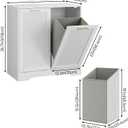 Laundry Hamper Cabinet, Small Tilt-Out Bathroom Storage Unit with Narrow Hidden Basket Chest Bathroom Cupboard, 25.6" x 13.7" x 26.7"