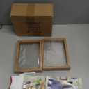 MUYE 5x7 Floating Frame Set of 2,Double Glass Rustic Photo Frame for Wall Hanging or Tabletop Standing,Also Display 4x6 or 3x5 Photo for Floating Effect,Natural