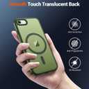 SUPFINE Magnetic for iPhone SE Case 2022 (3rd)/2020 (2nd), iPhone 8 Case (Compatible with MagSafe) (Military Grade Drop Protection) Slim Translucent Matte Phone Case, Cangling Green