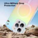 AIGOMARA Magnetic for iPhone 16 Pro Max Case [Compatible with Magsafe] [Fluorescent Holographic Iridescent] Slim Shockproof Matte Protective Phone Cover for Women Girls 6.9 Inch