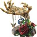 Ebros Gift Gothic Valentine Rose Skeletal Hands Skeleton Grasp of The Dead Jewelry Tree Holder Figurine Holds Many Rings Necklaces Accessories Skeletons Skulls Boudoir Decor Halloween Statue