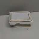 Butter Dish with Lid, Ceramic Butter Holder Container Large Butter Dish for Countertop Farmhouse St. Patrick's Day Decor Butter Keeper for East West Coast Butter, Gray