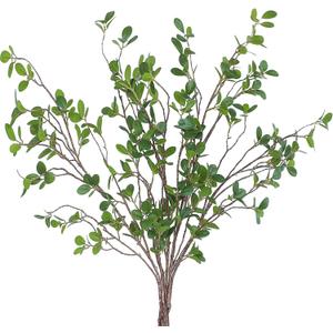 Floroom 4 pcs Artificial Eucalyptus Green Branches 44.3 Inch, Faux Greenery Plant Stems Ficus Twigs Fake Tree Branches for Vase Home Decorations