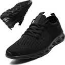 Tennis Walking Shoes for Women Men Lightweight Running Sneakers Comfortable Gym Athletic Workout Shoes Fashion Sneakers Daily Wear (8.5 Women/7 Men, Black)