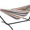 Portable Hammocks with 450 lbs Weight Capacity, Double Hammocks with Portable Carry Bag and Space Saving Stand, Adult Hammock for Outdoor, Patio, Garden, Yard
