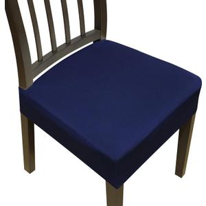Stretch Seat Covers for Dining Room Chairs Set of 6,Dining Chair Covers, Kitchen Chair Covers,Removable Washble Dining Room Chair Seat Cover,Chair Slipcovers Protector (Navy Blue)