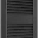 Ekena Millwork Lifetime Vinyl LL1S12X04800BL Standard Cathedral Top Center Mullion, Open Louver Vinyl Shutters, w/Installation Shutter-Lok's & Matching Screws (Per Pair), 12"W x 48"H, Black