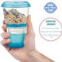Cereal On The Go, Cup Container Breakfast Drink Milk Cups Portable Yogurt and Travel To-Go Food Containers Storage With Spoon(Blue)