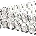 Hedume Crystal Cosmetic Mirrored Makeup Tray, 12.3" x 8", Large Jewelry Organizer, Ornate Decorative Vanity Tray for Dresser, Countertop, Wedding, Home, Bathroom