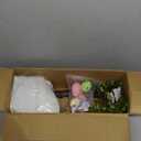 MISF 26In Pre-Lit Easter Tree with Lights, 24 LED Battery Operated Easter Egg Tree Decor with Timer, Artificial Tree with Cherry Blossoms, Colorful Eggs & Resin Bunny Base for Tabletop Spring Decor