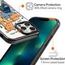 Compatible for iPhone 13 Pro Case Cute Aesthetic - Durable Shockproof 6.6 ft Drop Impact Phone Case Cover with Funny Fashion Cats Party Design 6.1" Black