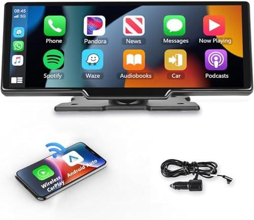Podofo 10.26" Touchscreen Wireless Carplay Portable Car Stereo Android Auto, Car Play Navigation, Voice Control, Bluetooth/AUX/FM, Car Radio Receiver : Electronics