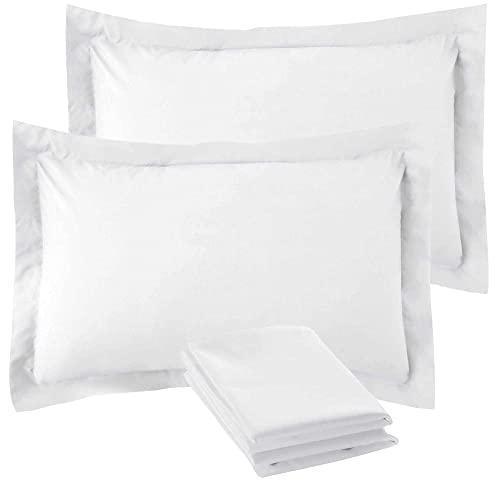8 Pack 100% Brushed Microfiber Pillow Protector Shams (White, Standard)