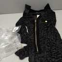 Uni Clau Women Sexy Mesh Patchwork Short Jumpsuit See Through V Neck Outfits Long Sleeve Velvet Club Bodycon Rompers (Black)