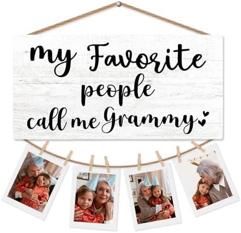 CGBHW Best Grammy Gifts Picture Frame Photo Holder for Wall, Birthday Gifts for Grammie Grandma, Thank You Granny Grandmother Gift from Grandchildren Grandkids Hanging Photo Display