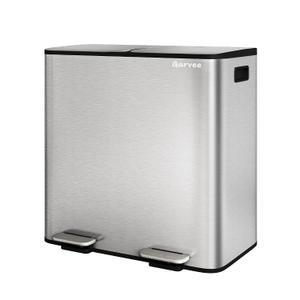 Garvee 2x10.6 Gal Dual Kitchen Trash Can Fingerprint-Proof Stainless Steel