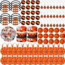 Aoriher 194Pcs Basketball Party Favors Set 24 Silicone Bracelets 24 Charm Bracelets 24 Mini Basketball 24 Keychains 24 Non Woven Gift Goodie Bags 24 Erasers 50 Sticker for Sports themed Party Supplies