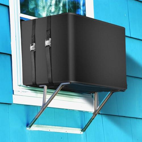 Outdoor Window Air Conditioner Cover - Waterproof & Insulated, Black, 24''Wx 15.6''Hx 20''D for External AC Units