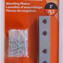 Hardware Essentials 851677 Mending Plates Zinc 3" x 5/8" - 4 Pack