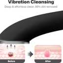 PRITECH Facial Cleansing Brush, Rechargeable Silicone Face Scrubber with Heat Massage End, Vibrating Exfoliator Scrubber for Deep Cleaning, Waterproof Face Brush for Women and Men (Black)