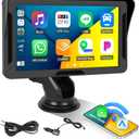 CarPlay Screen for Car, 7" HD Portable Car Stereo with Wireless Android Auto, Car Audio Receivers with Voice Control, Mirror Link, Bluetooth, EQ, AUX, Car Play Screen Driveplay Multimedia Player