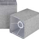 Square Lampshades Set of 2, Linen Lampshades L6.3"x W6.3" x H9.84" High, Easy Assembly Replacement Fabric Shades for Table Lamps Floor Lamps, Gray Color Shade (Grey)