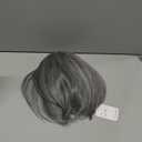 Mens Grey Wig Short Wavy Bob Wig Synthetic Cosplay Party Replacement Hair Wig