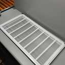 HVAC Premium 32 x 16 Duct Opening Steel Return Air Filter Grille, for 1-inch Filter, Removable Door, Flat Stamped HVAC Vent Cover Grille, Outer Dimensions 34.5 x 18.5