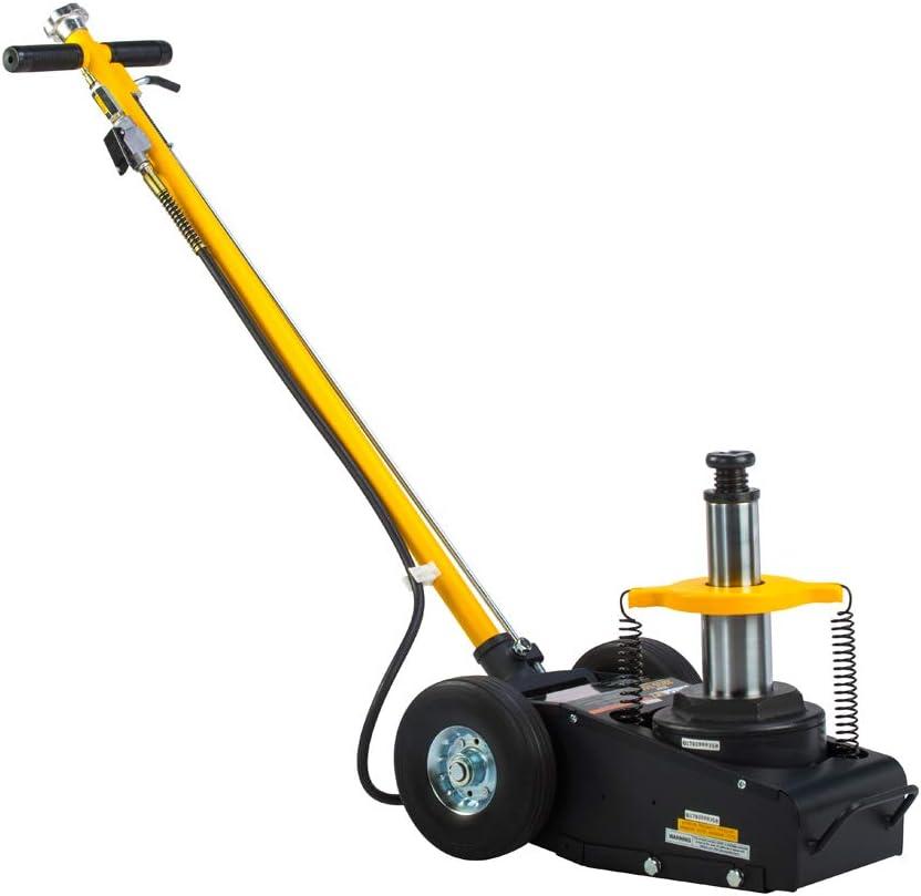 Omega 23227 Black 2-Stage Air/Hydraulic Axle Jack - 22/35 Ton Capacity