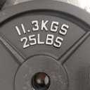 Fitvids Olympic Cast Iron 2-Inch Weight Plate for Strength Training & Weightlifting 25LB (2 Pair)