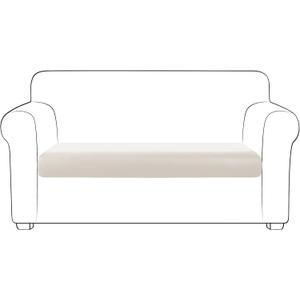 Yates Home PU Leather Couch Sofa Cushion Slipcover Water-Proof Elastic Chair RV Seat Covers Loveseat Sofa Furniture Protector Slip Cover for Settee Seater Replacement in Living RoomLoveseat, Ivory (Medium)