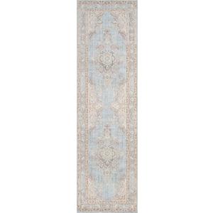 Momeni Rugs Isabella Traditional Medallion Flat Weave Area Rug, 2'3" X 7' Runner, Blue