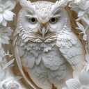 3D Owl Puzzles Paper Cut Art Puzzle 1000 Pieces for Adults, White Bird Jigsaw Puzzle Jungle Animal, Challenging Puzzles Hard Puzzle for Family Decorations