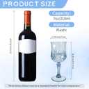 24 Pcs Blue Plastic Wine Glasses, Plastic Goblets for Parties, Vintage Wine Glasses Bulk, Reusable Drinking Glass, Drinkware Cups for Wedding Party Reception Event Supplies