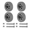 6x2"Heavy Duty Caster Wheels -Industrial Caster Wheels,Rubber Wheels- Set of 4 with up to 2800 LB Capacity