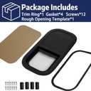 RV Murts Trailer Window 15"x22", Tempered Glass with Screen & Trim Kit, 1-1/2" Wall Fit for Teardrop Camper, Cargo, Travel Motorhome, Vertical Slide.(Aluminum, Shatterproof, Cold Insulation)