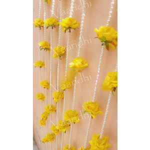 Wedding Event Decor Hangings of Pearl and Rose Flower for Wedding,temple Decoration,stage ,diwali Haldi/menhdi ,nikah Decor