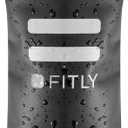 FITLY Soft Flask - 12 oz (350 ml) - Shrink As You Drink Soft Water Bottle for Hydration Pack - Folding Water Bottle Ideal for Running, Hiking, Cycling, Climbing & Rigorous Activity (F3B) (Black)