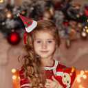 Toyvian 5pcs Christmas Hat Hair Clips, Sequin Mini Tops Decorative Barrettes for Girls Holiday Party Hair Accessories in Red, Green, Silver