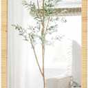 Rattan Mirror 18"x48" Rectangle Long Full Length Mirror Farmhouse Wicker Wooden Framed Full Body Floor Mirror Lean Against Wall for Bathroom Entryway Living Room Bedroom Fireplace Nature