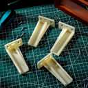 Chunful 4 Pair Rear Drawer Track Socket Back Plates Mounting Brackets Durable Plastic Drawer Track Back Plate Left and Right Close Locker Slides Socket for Repairing Replacing (Milky)