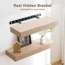 2pcs Floating Shelf Bracket Heavy Duty,Decorative Floating Shelf Hardware Hidden Black Metal Fireplace Mantel Brackets (22"X8"X1.0"--2pcs--with Build Kit)