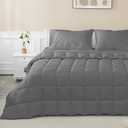 sunflower Comforter Twin Duvet Insert Steel Gray Twin XL Comforter Down Alternative Filling 100% Cotton Shell All Season for Dorm Hypoallergenic Warm Breathable Machine Washable with Corner Taps