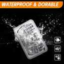 Chrome Crystal Semi-Sealed Headlights 4 x 6 Inch Glass Lens H4 HID LED Halogen High and Low Beam Replacement Kit (Pair)
