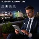 2 Pack Men's Bifocal Reading Glasses Clear Top Blue Light Blocking,Lightweight Rectangular Semi-Rimless Metal Frame TR90 Temples Readers,3.0x