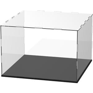 M METERXITY Clear Acrylic Display Case, 12 x 12 x 8 Inch Assemble Clear Acrylic Display Box Dustproof for Action Figures/Model/Statues/Collectibles/Doll/Toys/Home Storage