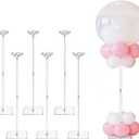 6 Pack Clear Acrylic Balloon Stand Kit, 23.6 Inch Reusable Balloon Sticks Holder with Base Perfect for Tabletop Centerpiece Party Event Decorations (23.6" 6 Pack)
