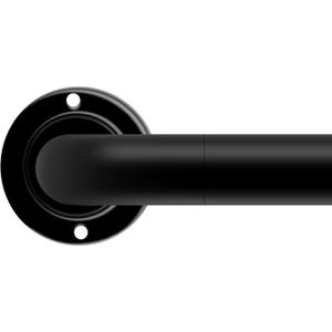 Black Curtain Rods for Windows: 1 Inch Diameter Heavy Duty Adjustable Curtain Rod 48" to 84"（4-7ft), Blackout Wrap Around Room Darkening Drapery Rod for Indoor and Outdoor Black