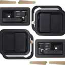 APPERFiT Exterior & Interior Door Handles w/Keepers Compatible with Jeep Wrangler YJ TJ 1991-2006 with Full Doors Replaces 55176382AE 55176383AE 55176477AB 55176476AB
