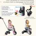 RIDYEE Tricycle for Toddlers 18 Months to 5 Years with Removable Push Handle, Tricycles for 3-5 Year Olds Ideal for On-The-Go Families, Adjustable Carry-Friendly Seat, Grey